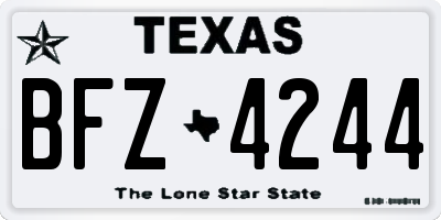 TX license plate BFZ4244