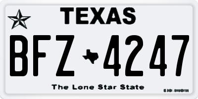 TX license plate BFZ4247