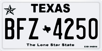 TX license plate BFZ4250