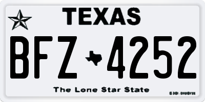 TX license plate BFZ4252