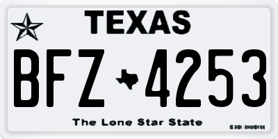 TX license plate BFZ4253