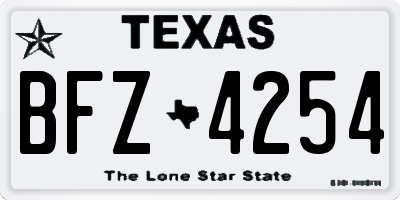 TX license plate BFZ4254
