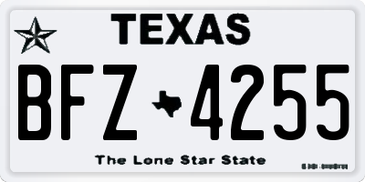 TX license plate BFZ4255