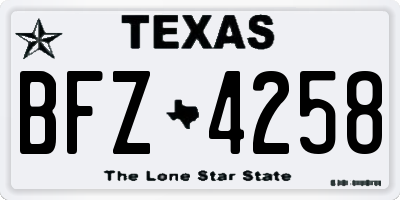 TX license plate BFZ4258