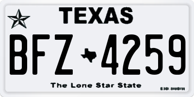 TX license plate BFZ4259