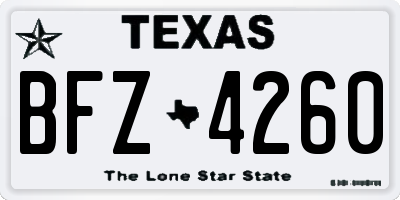 TX license plate BFZ4260