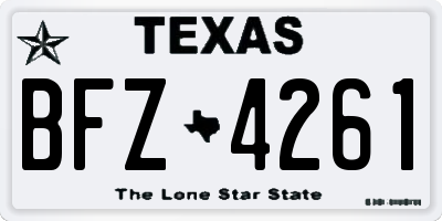 TX license plate BFZ4261