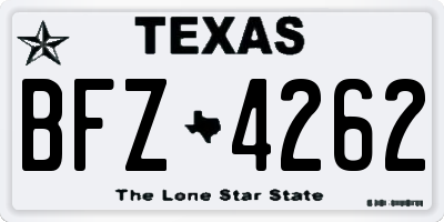 TX license plate BFZ4262