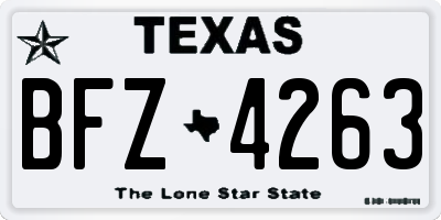 TX license plate BFZ4263