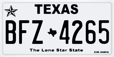 TX license plate BFZ4265