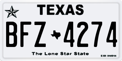 TX license plate BFZ4274