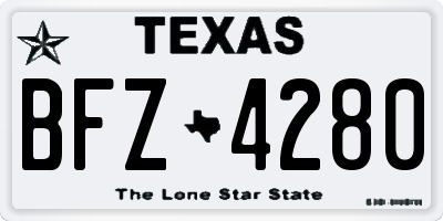 TX license plate BFZ4280