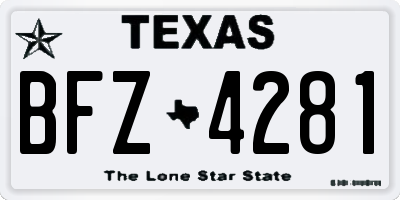 TX license plate BFZ4281