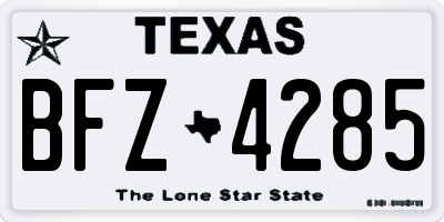 TX license plate BFZ4285