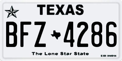 TX license plate BFZ4286