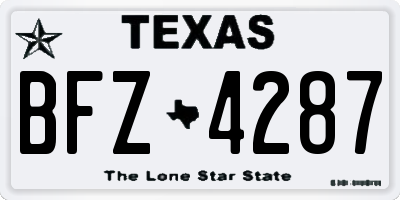 TX license plate BFZ4287
