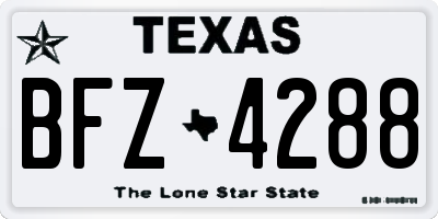 TX license plate BFZ4288