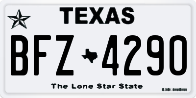TX license plate BFZ4290