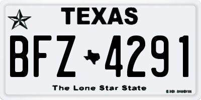 TX license plate BFZ4291