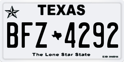 TX license plate BFZ4292