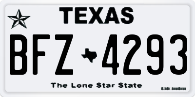 TX license plate BFZ4293