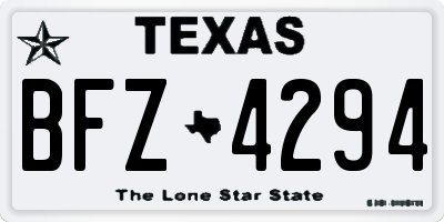 TX license plate BFZ4294