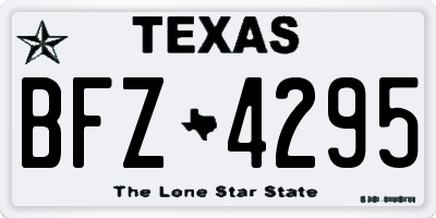 TX license plate BFZ4295