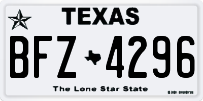 TX license plate BFZ4296