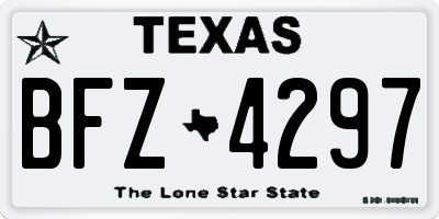 TX license plate BFZ4297