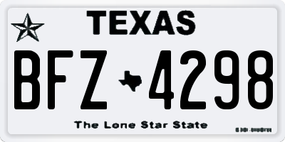 TX license plate BFZ4298