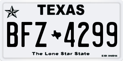 TX license plate BFZ4299