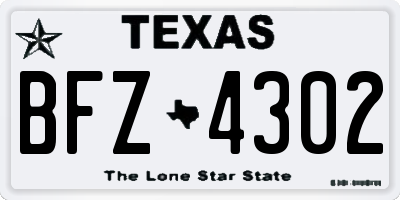 TX license plate BFZ4302