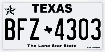 TX license plate BFZ4303