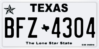 TX license plate BFZ4304