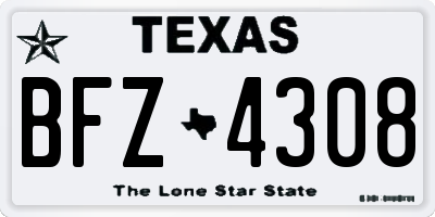 TX license plate BFZ4308