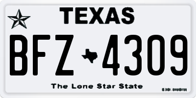 TX license plate BFZ4309