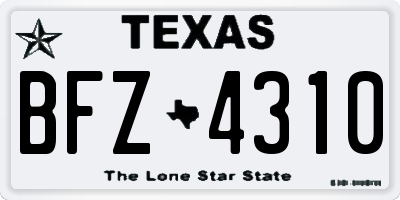 TX license plate BFZ4310