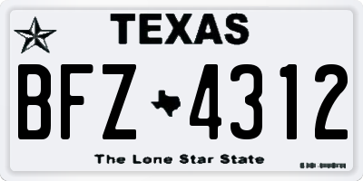 TX license plate BFZ4312