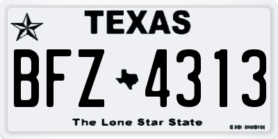 TX license plate BFZ4313