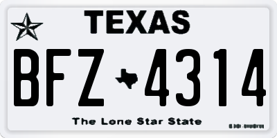 TX license plate BFZ4314