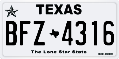 TX license plate BFZ4316