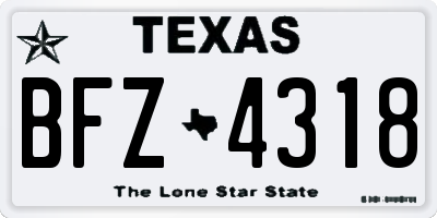 TX license plate BFZ4318