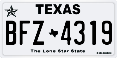 TX license plate BFZ4319