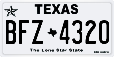 TX license plate BFZ4320