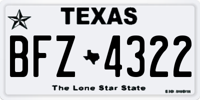 TX license plate BFZ4322