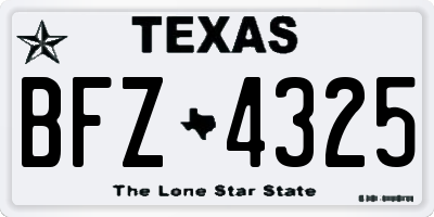 TX license plate BFZ4325