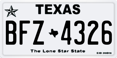 TX license plate BFZ4326