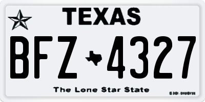 TX license plate BFZ4327