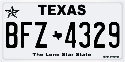 TX license plate BFZ4329