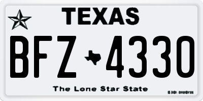 TX license plate BFZ4330